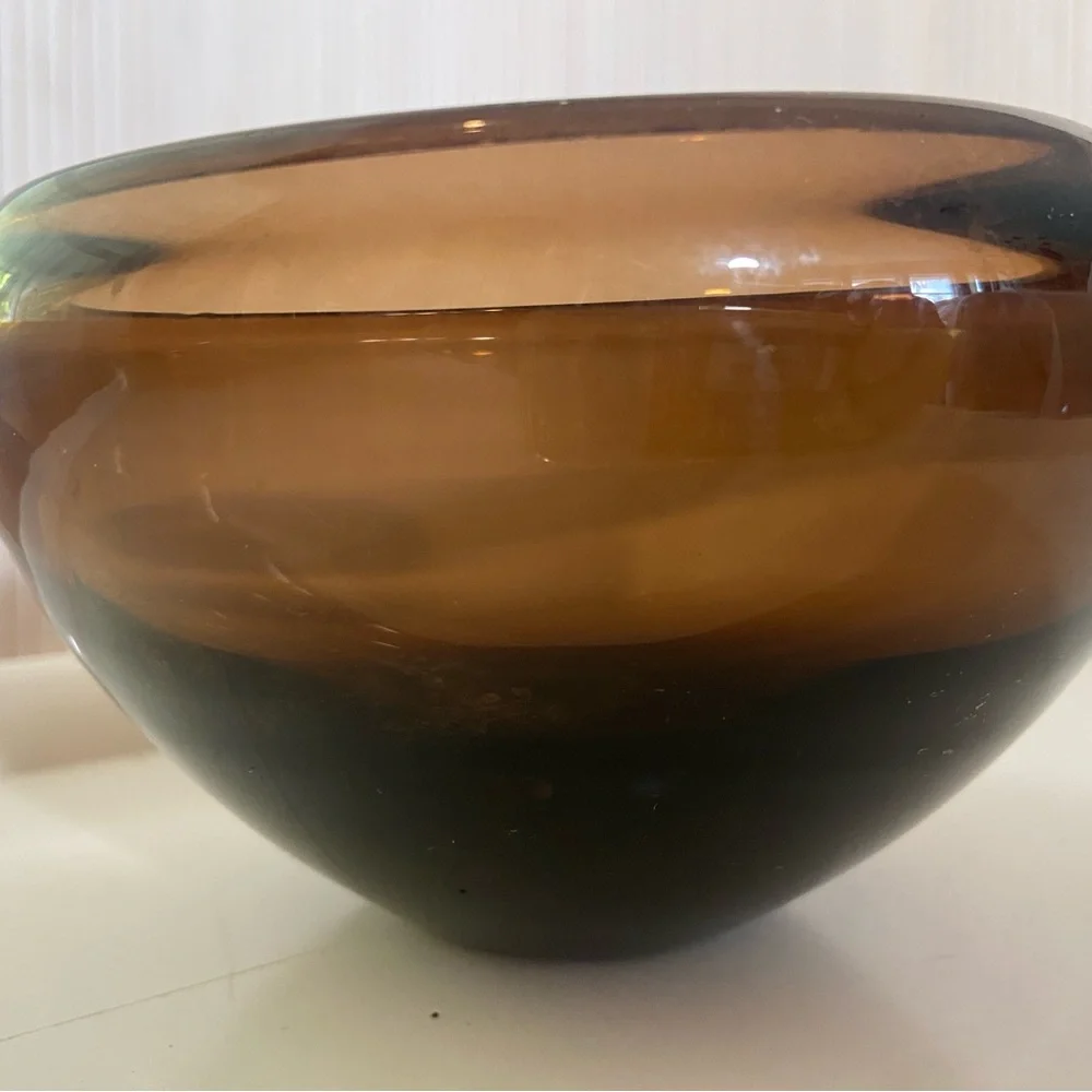 Amber Glass Bowl. West Elm . H 4.25 x. 6” diameter